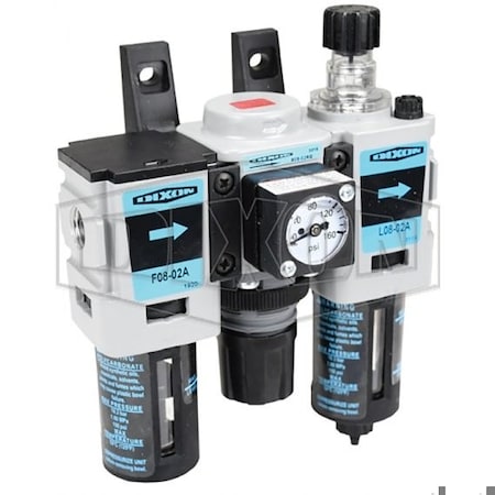 Dixon Wilkerson by Miniature Combination Unit with Guard, 1/4 in NPT/BSPP-G Port, 44 SCFM Flow Rate, 150 p C08-02A